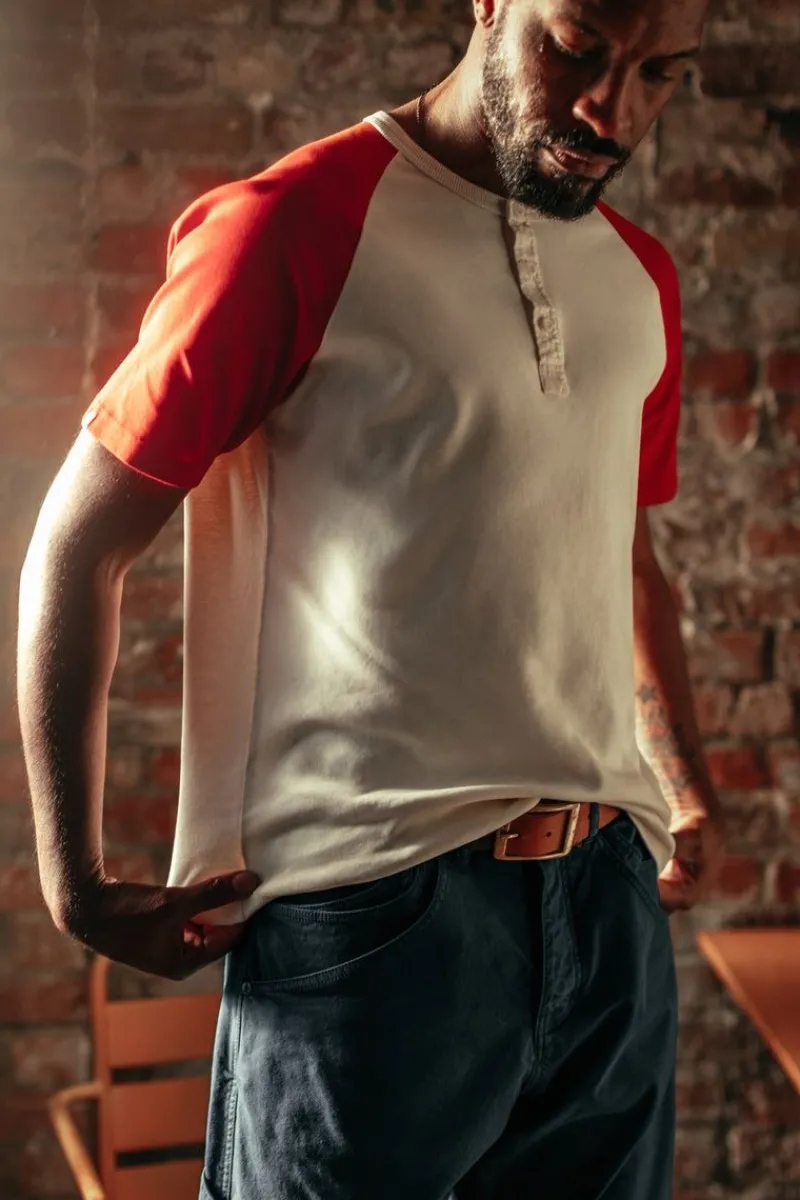 &SONS The Chariot Henley Shirt Raw/Red Fashion