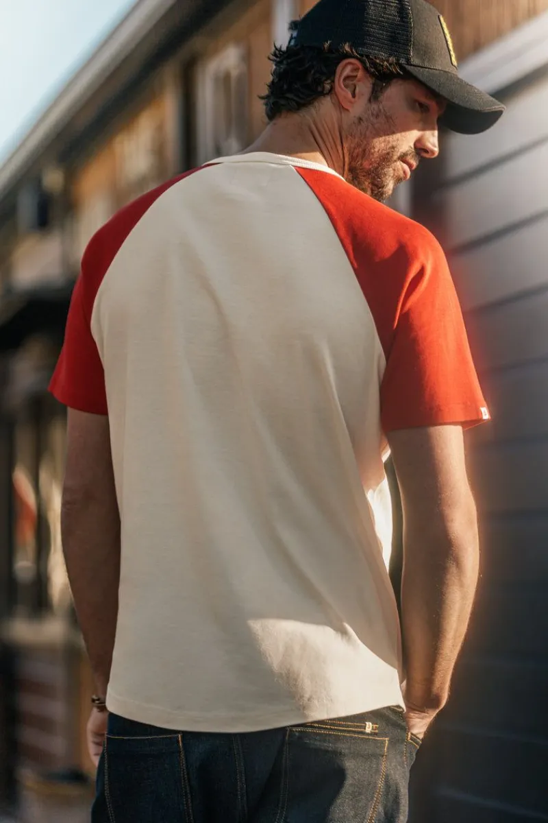 &SONS The Chariot Henley Shirt Raw/Red Fashion