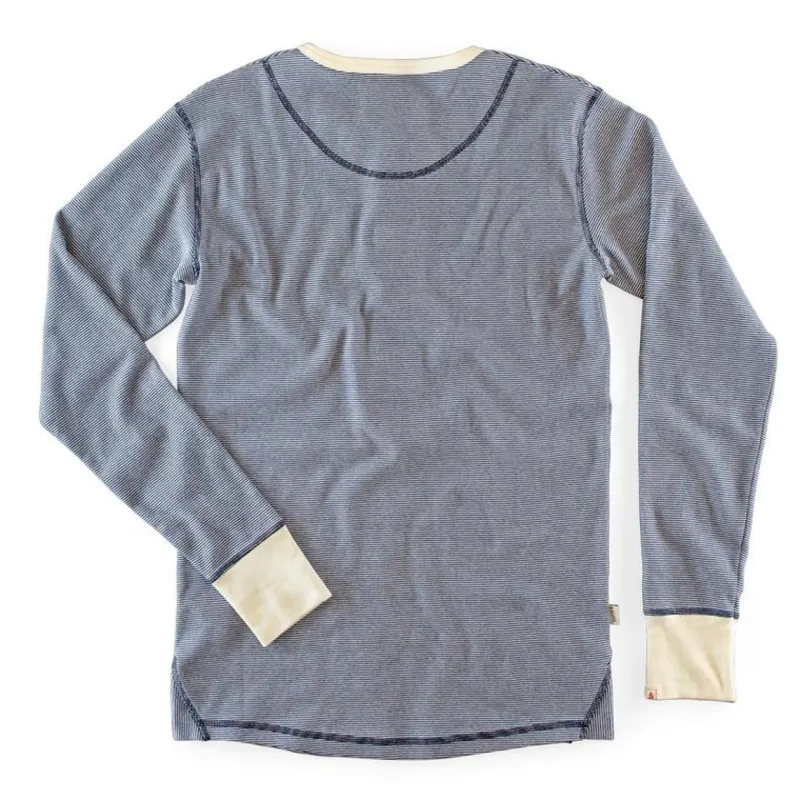&SONS Wilder Henley Ticking Blue Clearance