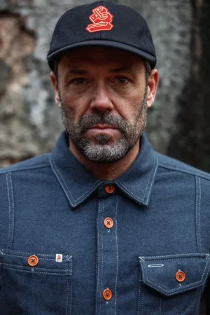 &SONS Woollen Snap Cap Navy Clearance