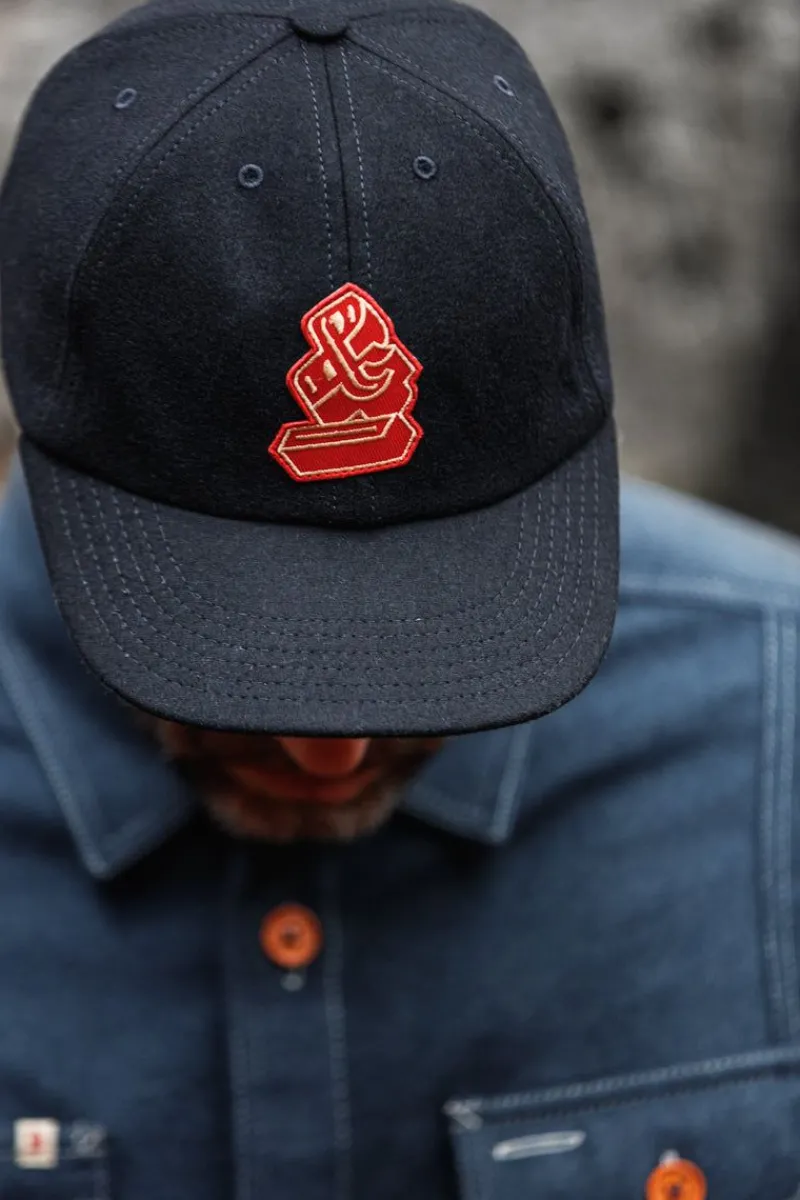 &SONS Woollen Snap Cap Navy Clearance