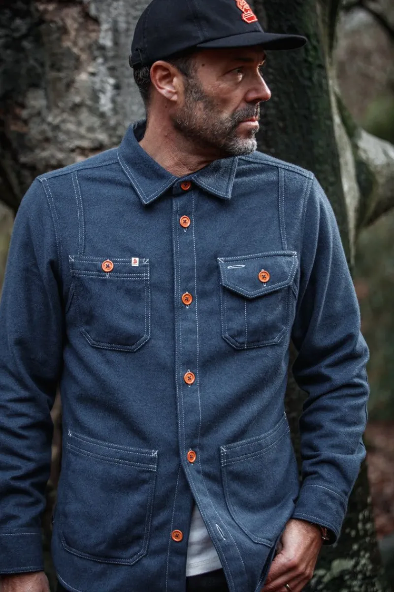 &SONS Woollen Snap Cap Navy Clearance
