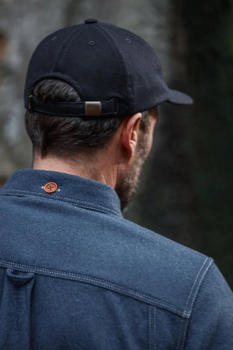 &SONS Woollen Snap Cap Navy Clearance