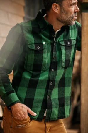 &SONS Yukon Flannel Field Shirt Green Online