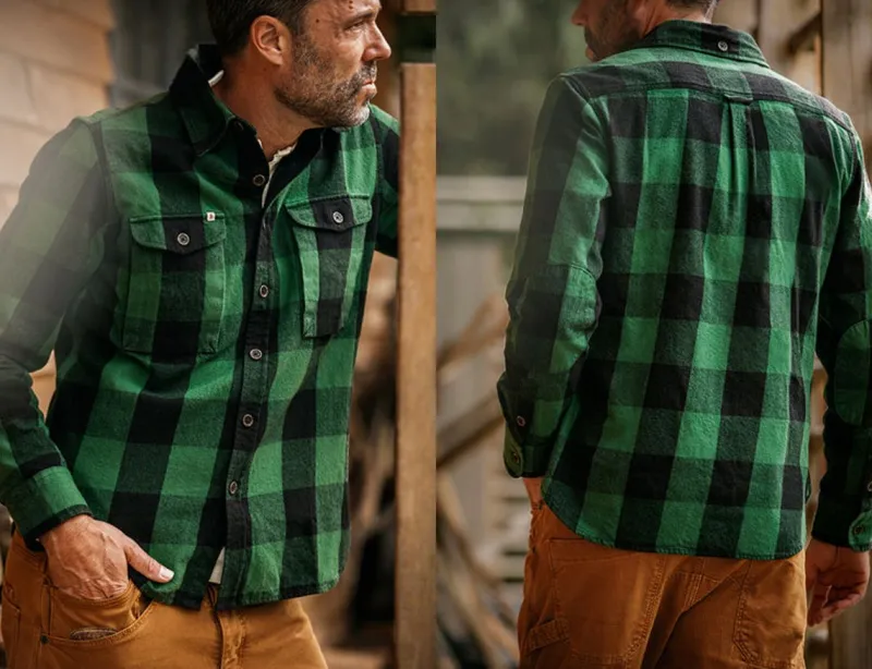 &SONS Yukon Flannel Field Shirt Green Online