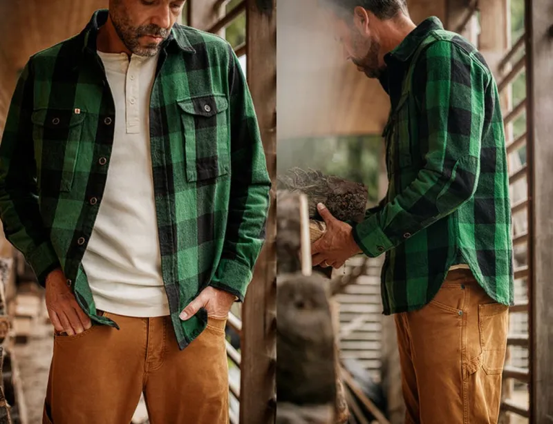 &SONS Yukon Flannel Field Shirt Green Online