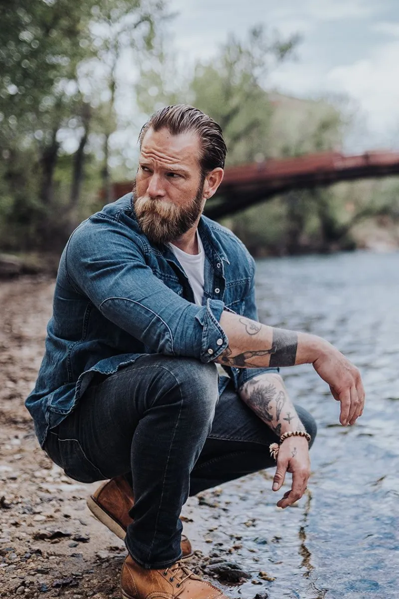 &SONS Sunday Shirt Light Denim Outlet