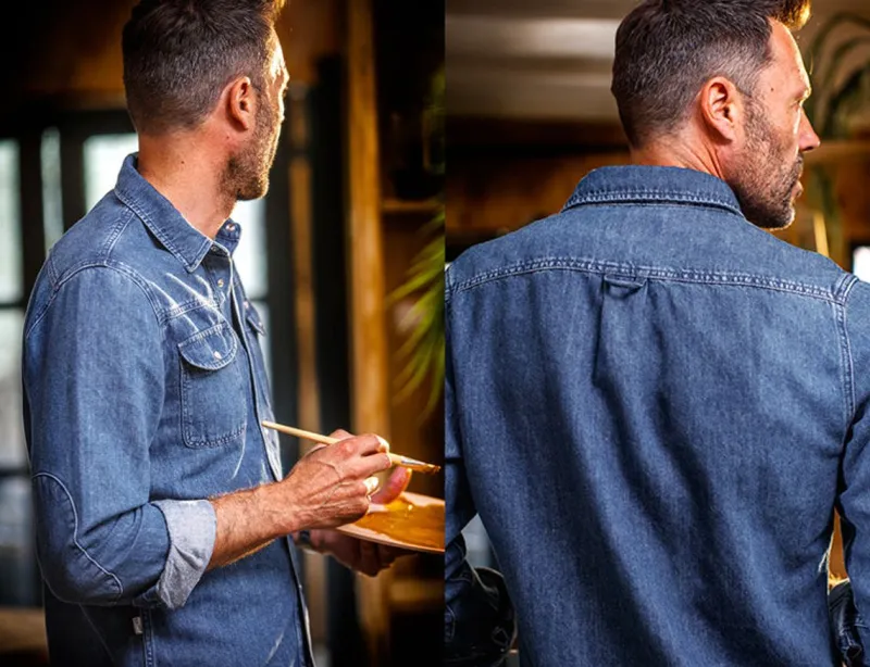 &SONS Sunday Shirt Light Denim Outlet