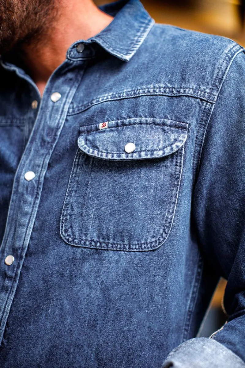 &SONS Sunday Shirt Light Denim Outlet
