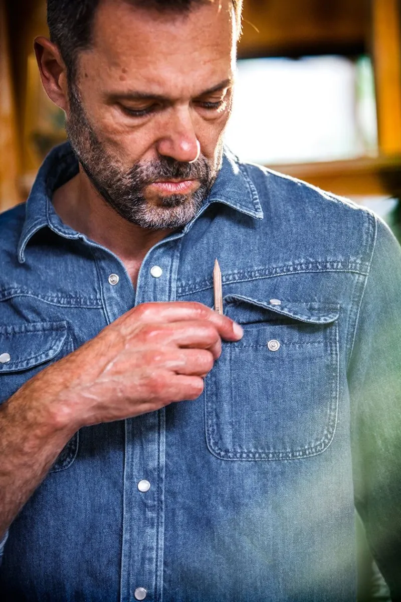 &SONS Sunday Shirt Light Denim Outlet