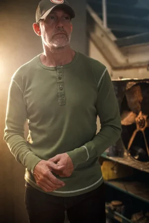 &SONS The New Elder Henley Shirt Army Green Sale