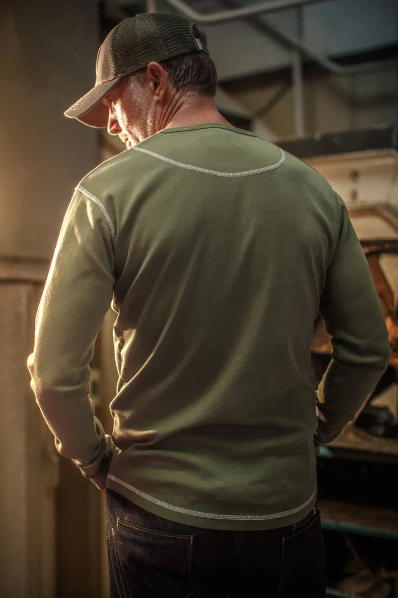 &SONS The New Elder Henley Shirt Army Green Sale