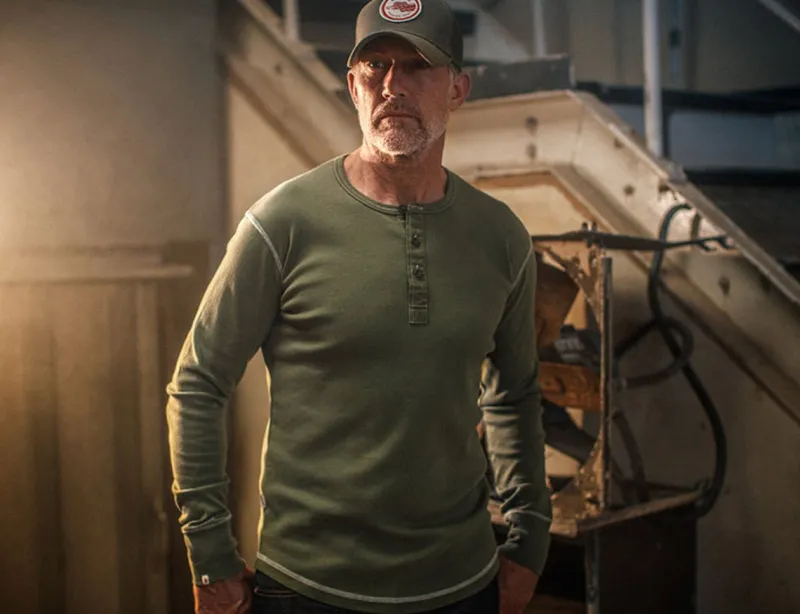 &SONS The New Elder Henley Shirt Army Green Sale