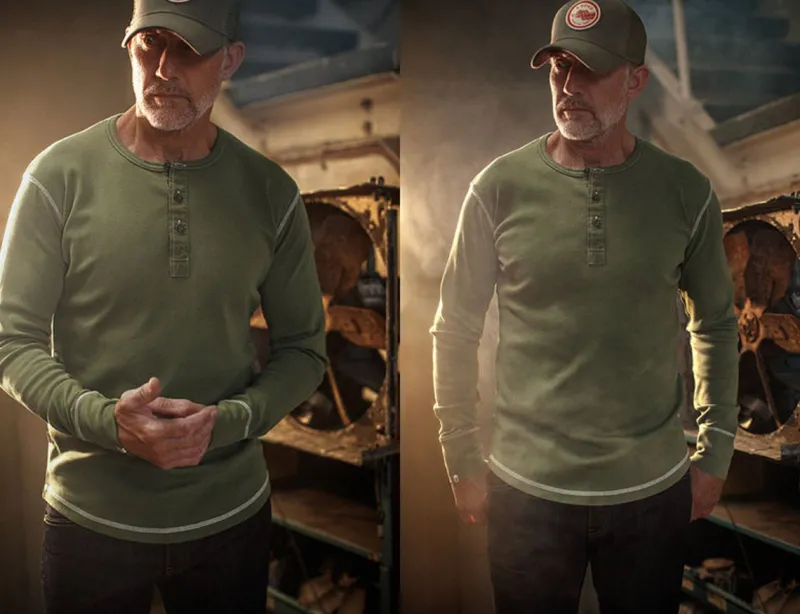 &SONS The New Elder Henley Shirt Army Green Sale