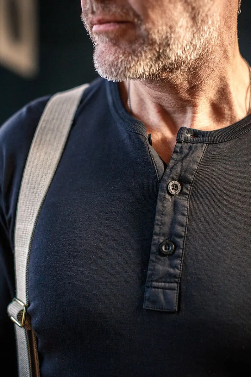 &SONS The New Elder Henley Shirt Black Hot