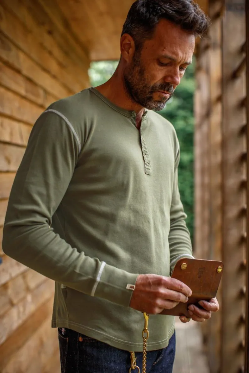 &SONS The New Elder Henley Shirt Army Green Sale