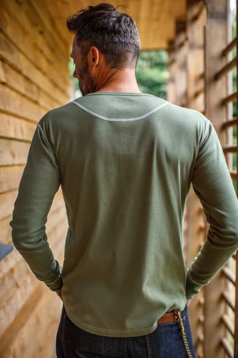 &SONS The New Elder Henley Shirt Army Green Sale