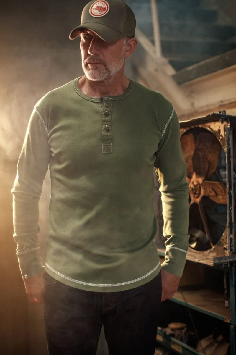&SONS The New Elder Henley Shirt Army Green Sale