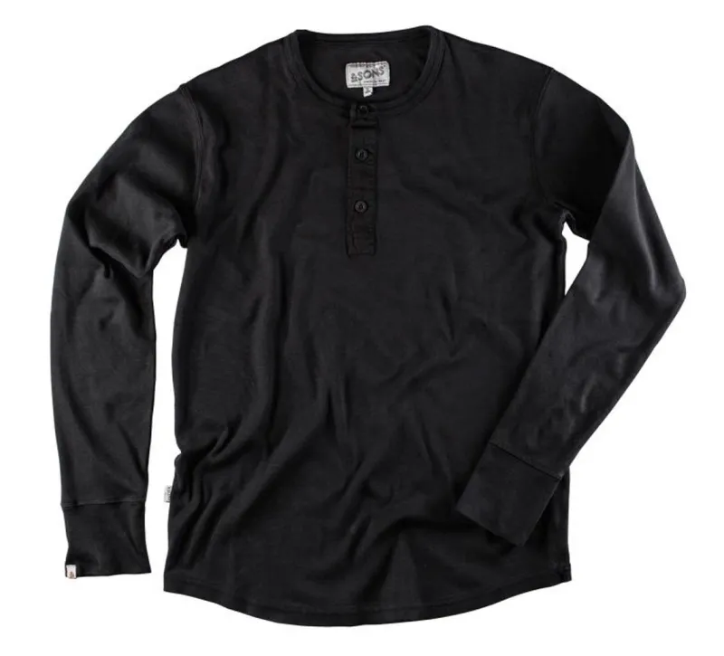 &SONS The New Elder Henley Shirt Black Hot