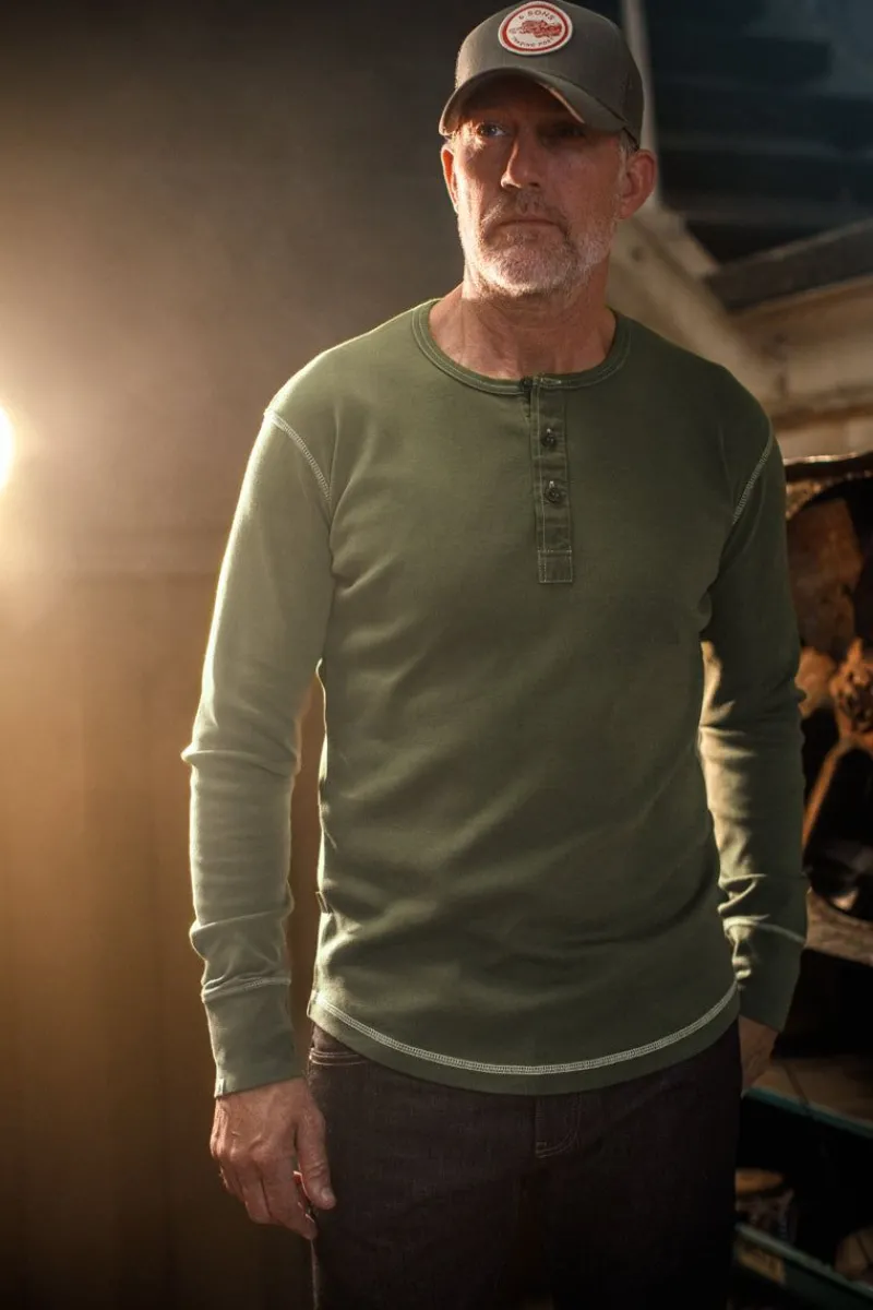 &SONS The New Elder Henley Shirt Army Green Sale