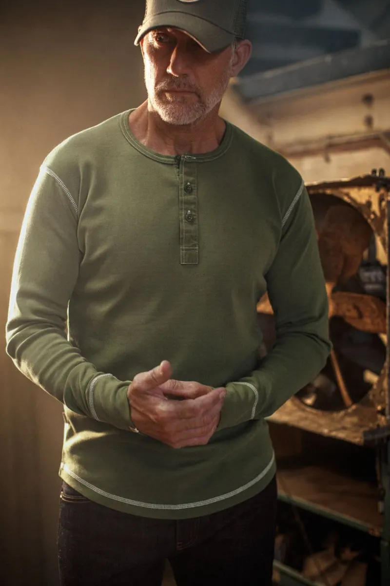 &SONS The New Elder Henley Shirt Army Green Sale