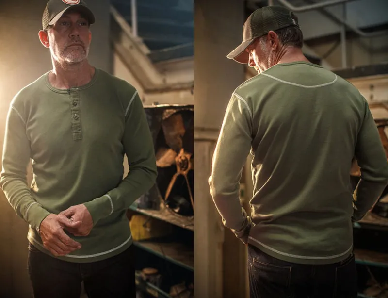 &SONS The New Elder Henley Shirt Army Green Sale