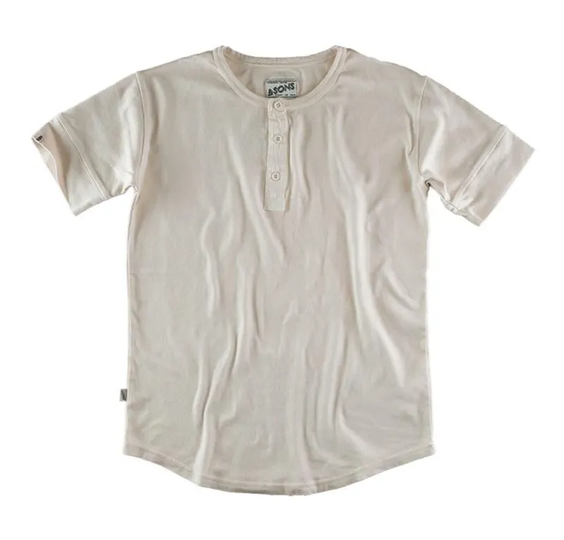 &SONS The New Elder Henley Short Sleeve Shirt Raw Cheap