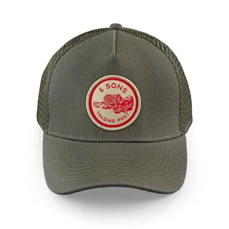 &SONS Trucker Badge Cap Army Green Discount