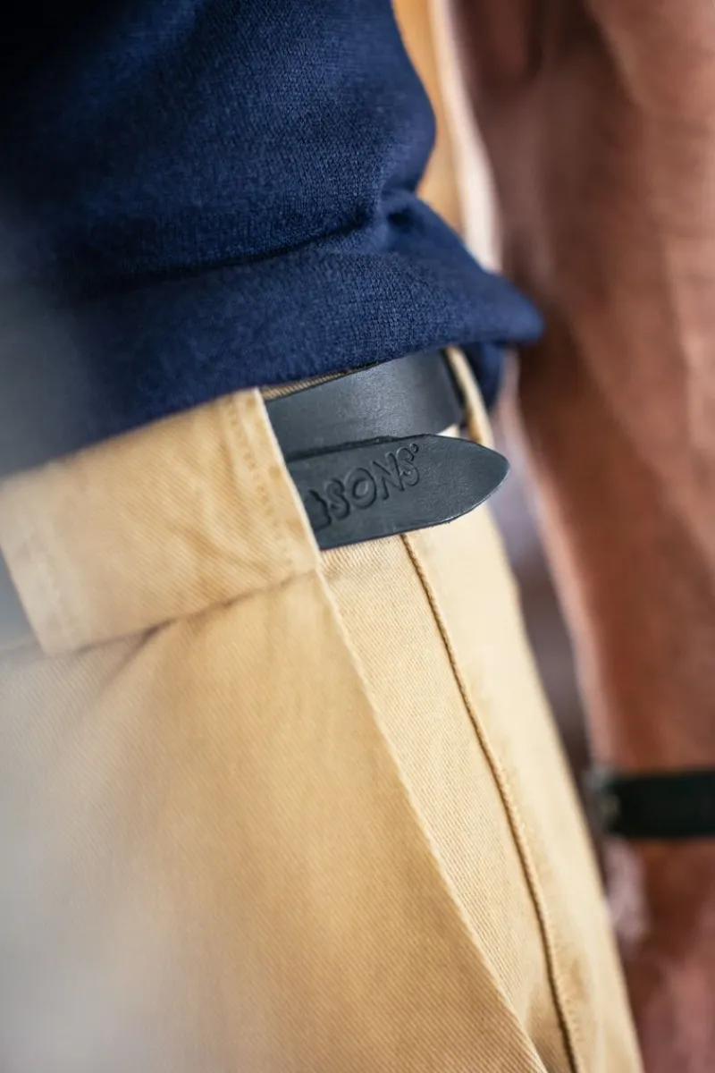 &SONS Virgil Thin Black Leather Belt Sale