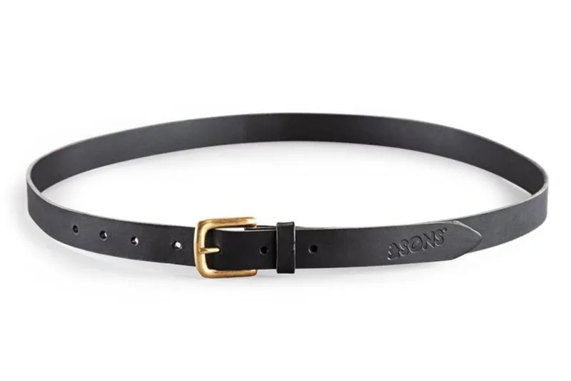 &SONS Virgil Thin Black Leather Belt Sale