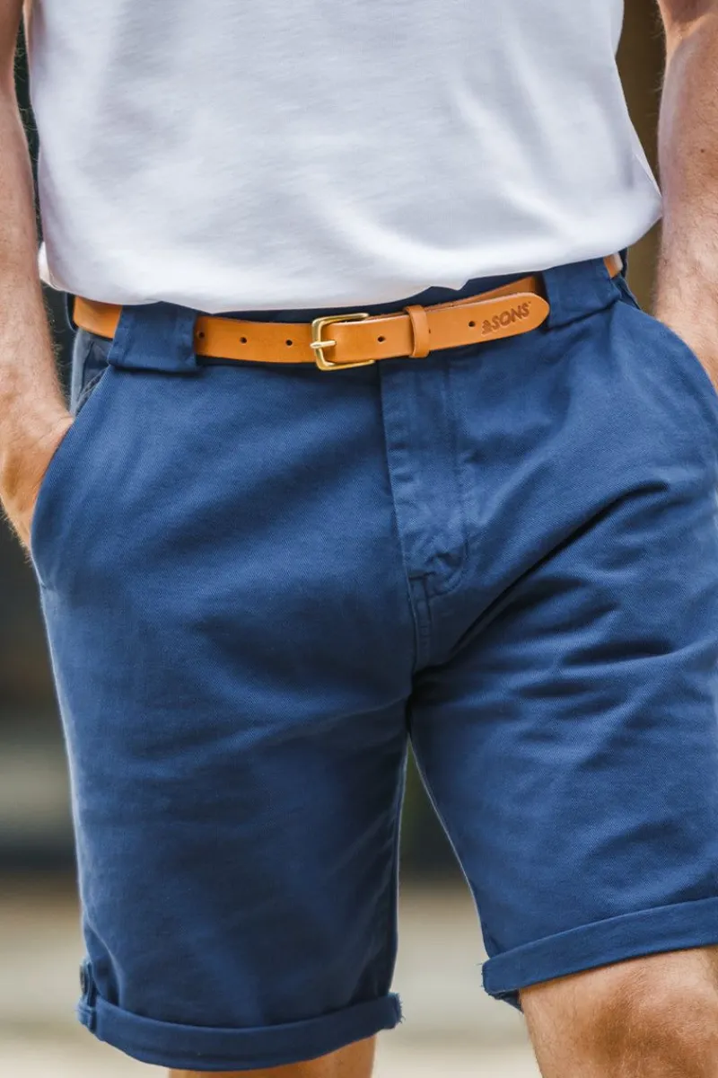 &SONS Virgil Thin Tan Leather Belt Best Sale