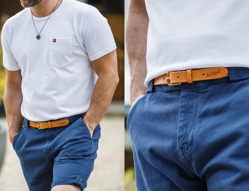 &SONS Virgil Thin Tan Leather Belt Best Sale