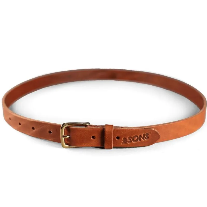 &SONS Virgil Thin Tan Leather Belt Best Sale