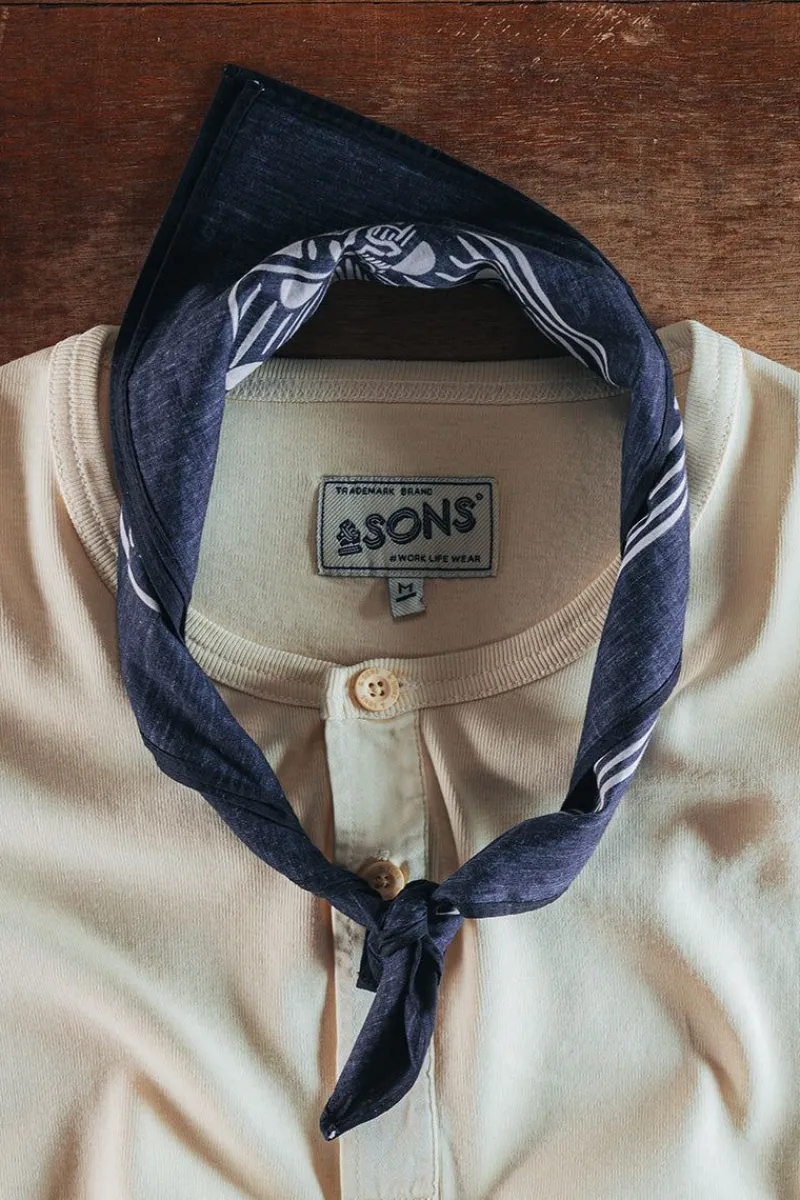&SONS Woodcut Bandana Black Cheap