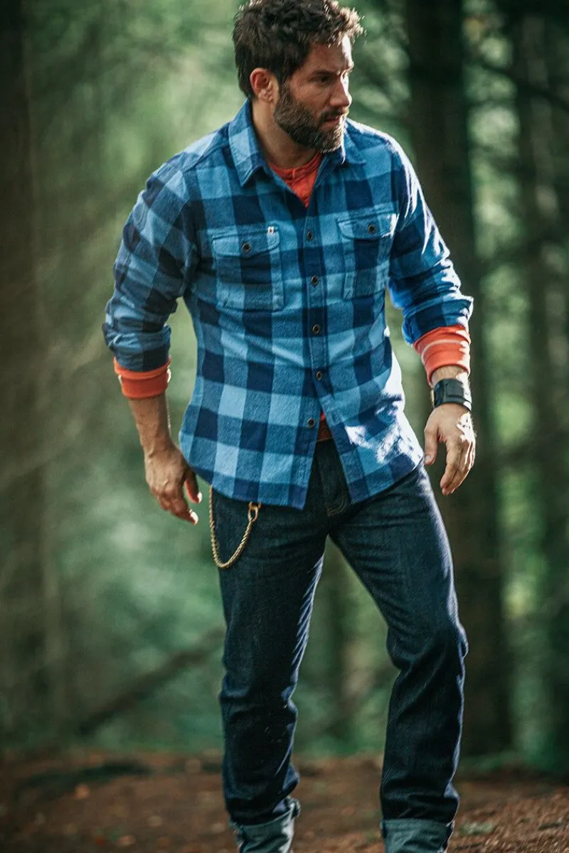 &SONS Yukon Flannel Field Shirt Blue Cheap