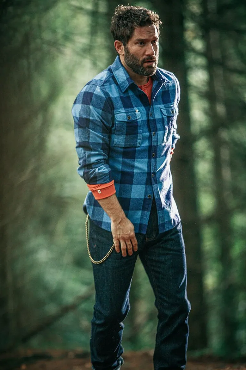 &SONS Yukon Flannel Field Shirt Blue Cheap