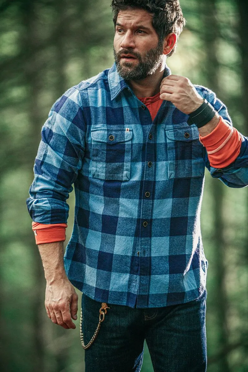 &SONS Yukon Flannel Field Shirt Blue Cheap