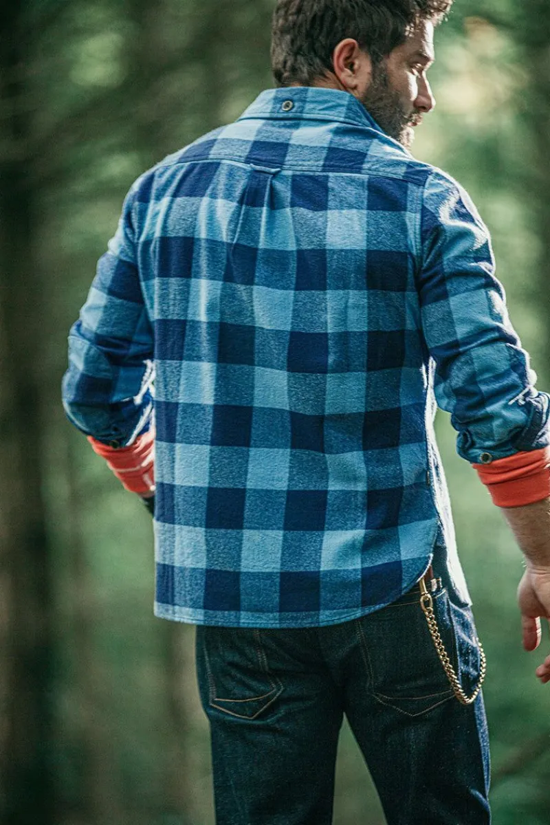 &SONS Yukon Flannel Field Shirt Blue Cheap