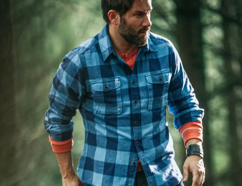 &SONS Yukon Flannel Field Shirt Blue Cheap
